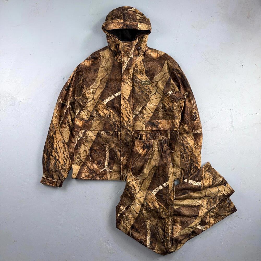Gamehide Naked Camo Duck Bird Hunting Mesh Lined Hooded Jacket & Pants Medium L